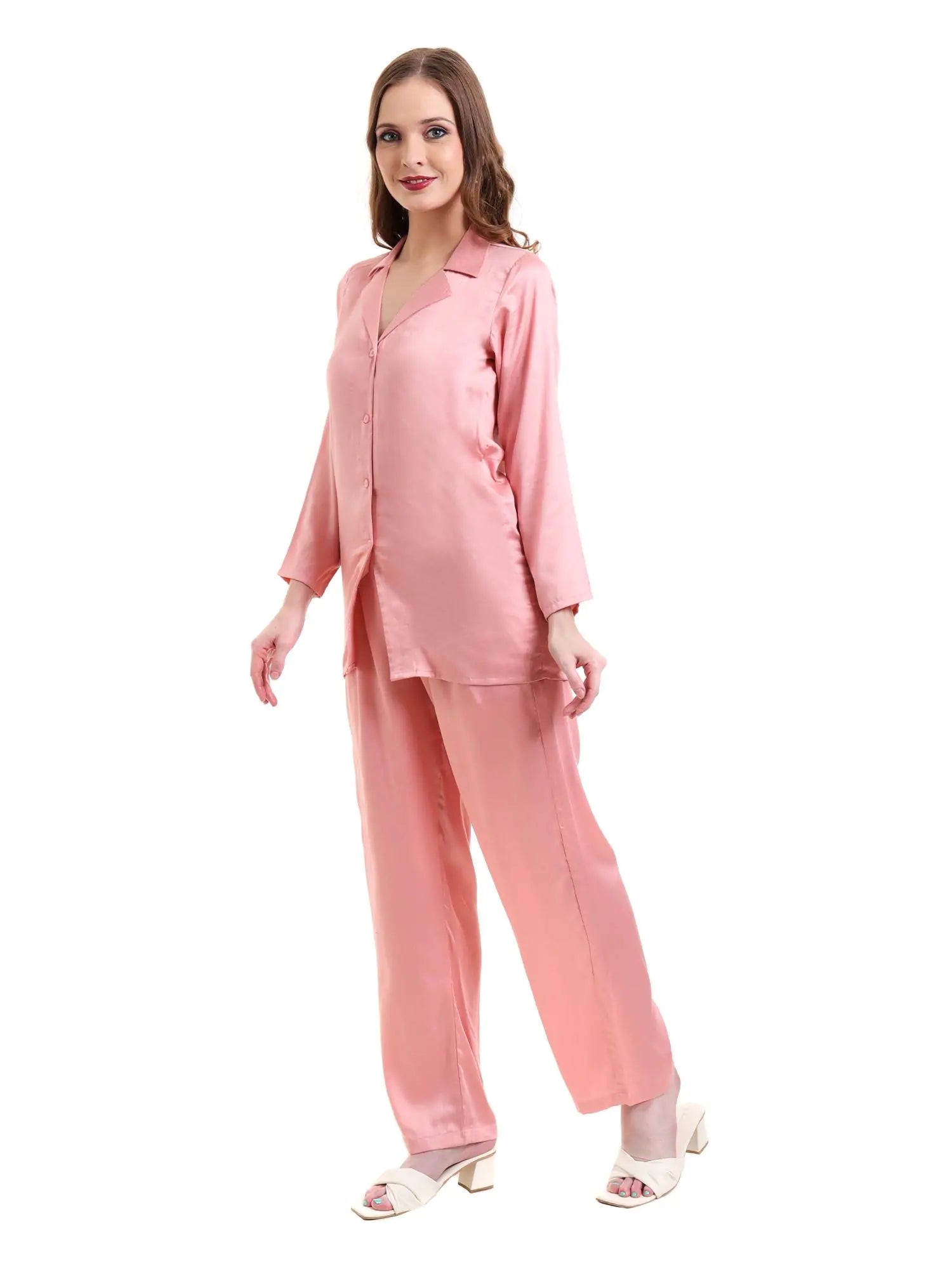 Satin Pink Night Suit