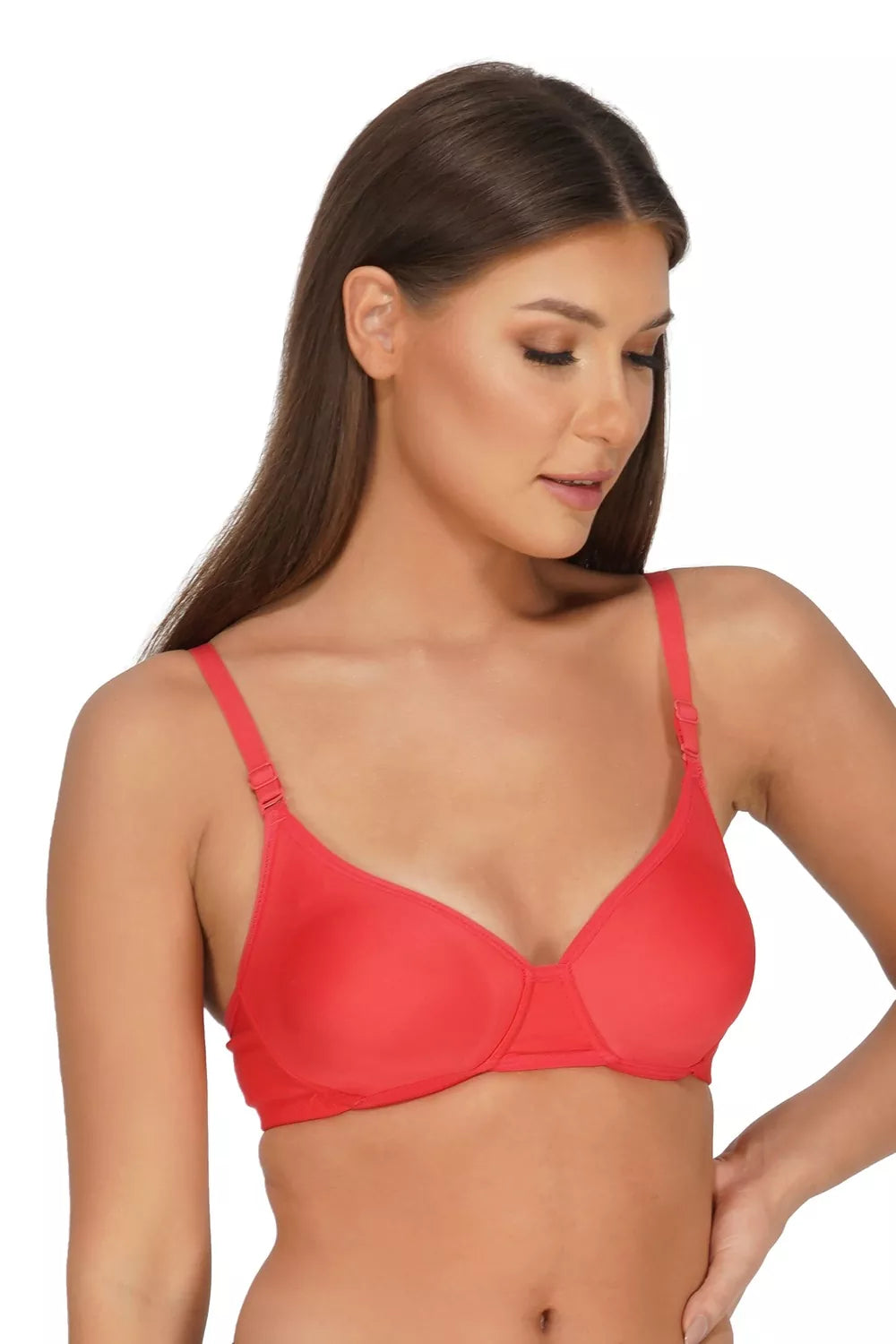 Organic Cotton Soft Padded Bra Coral Pink
