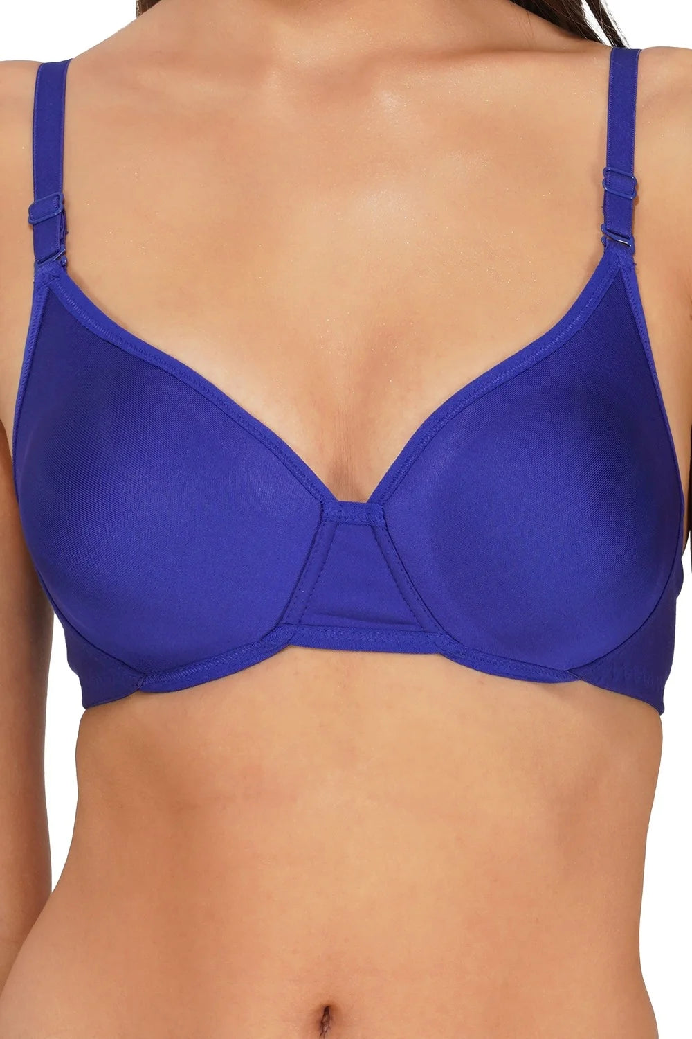 INGRID Padded Bra - Electric Blue | Organic Cotton Pads | Lightly Padded | Seamless | Non Wired