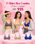 T-Shirt Bra Combo (2 T-Shirt + 1 Padded)