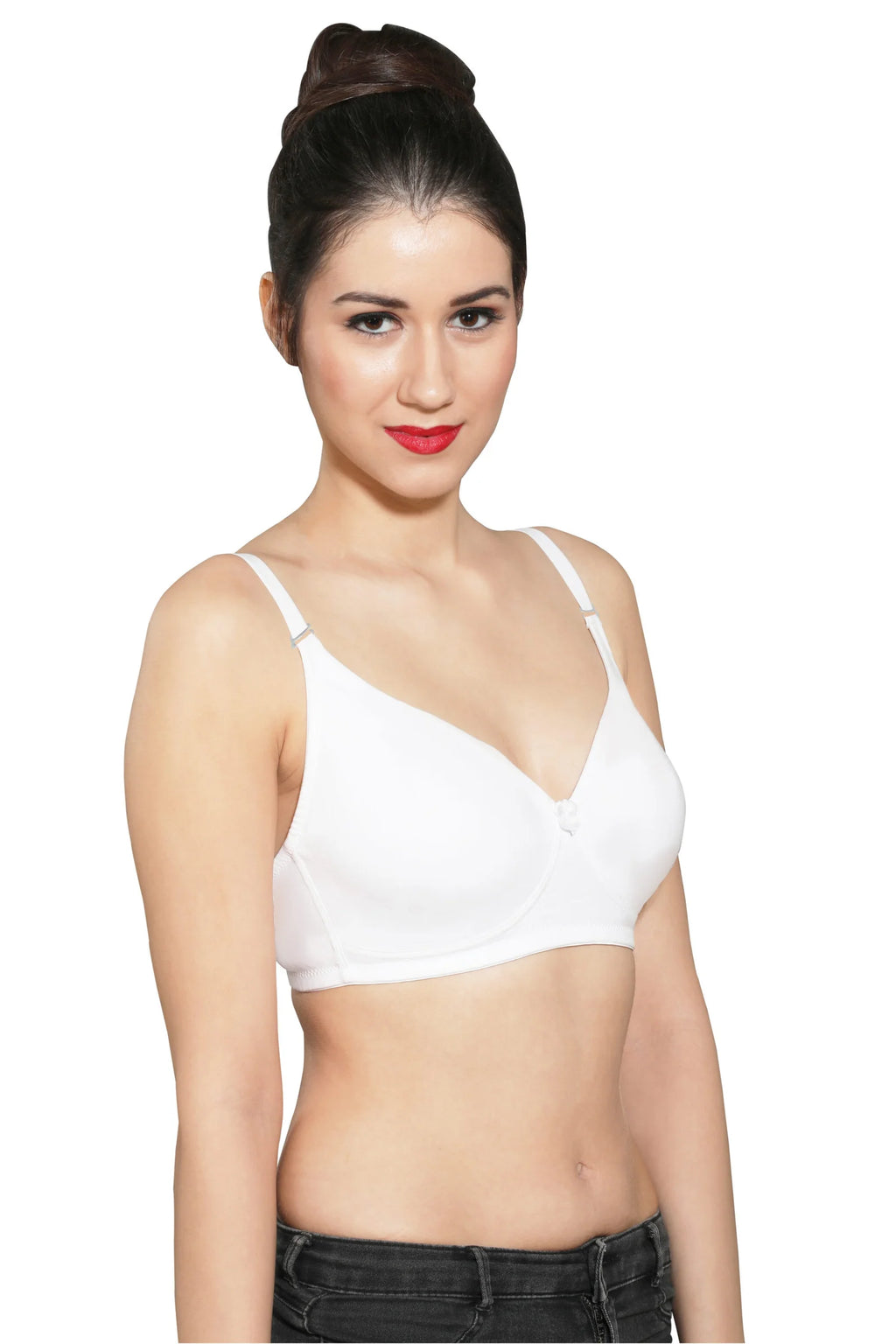 INGRID T-Shirt Bra - White | Plunge Neck | Seamless | Non Wired | Non Padded