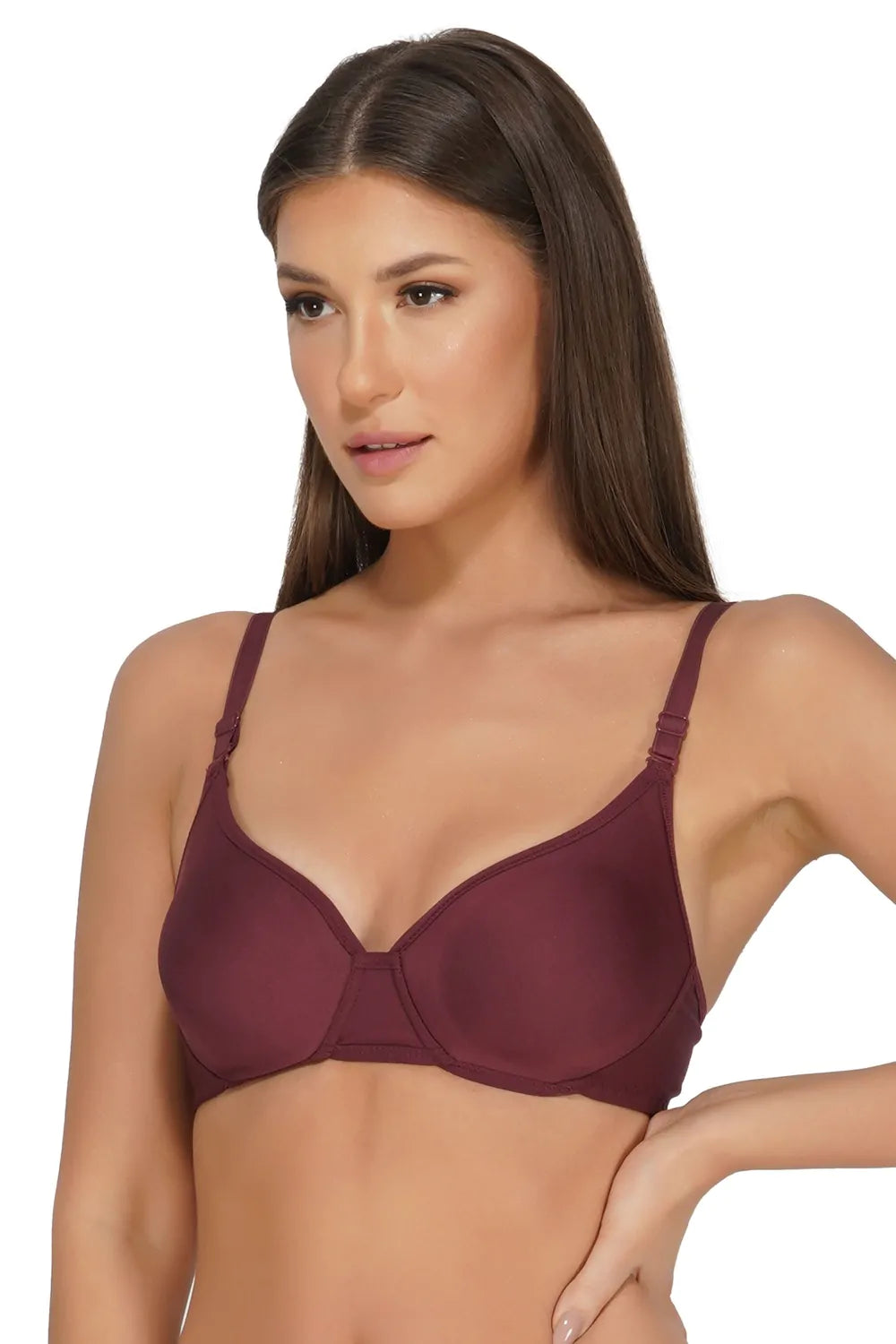 Organic Cotton Soft Padded Bra Wine