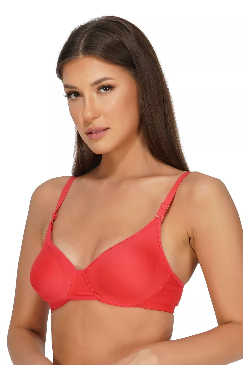 Organic Cotton Soft Padded Bra Coral Pink