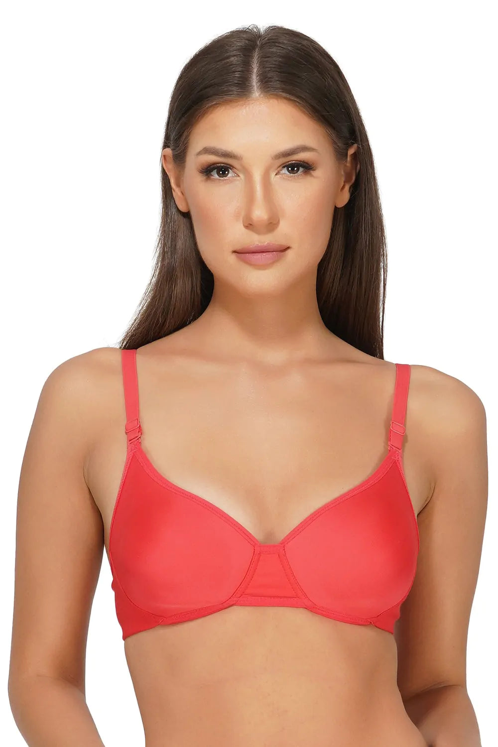 Organic Cotton Soft Padded Bra Coral Pink