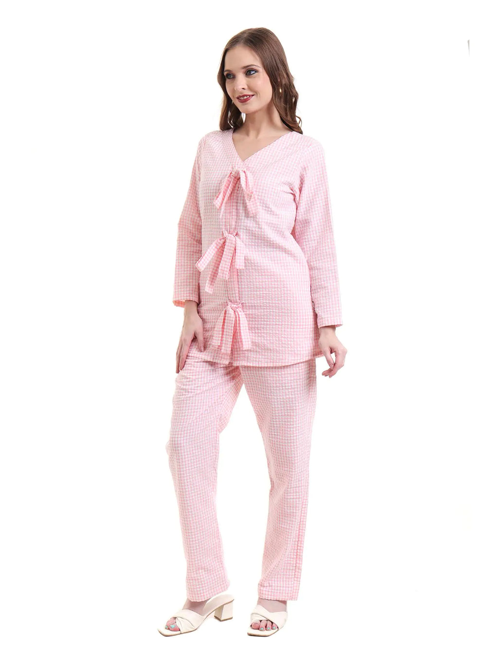 Cotton Pink Night Suit