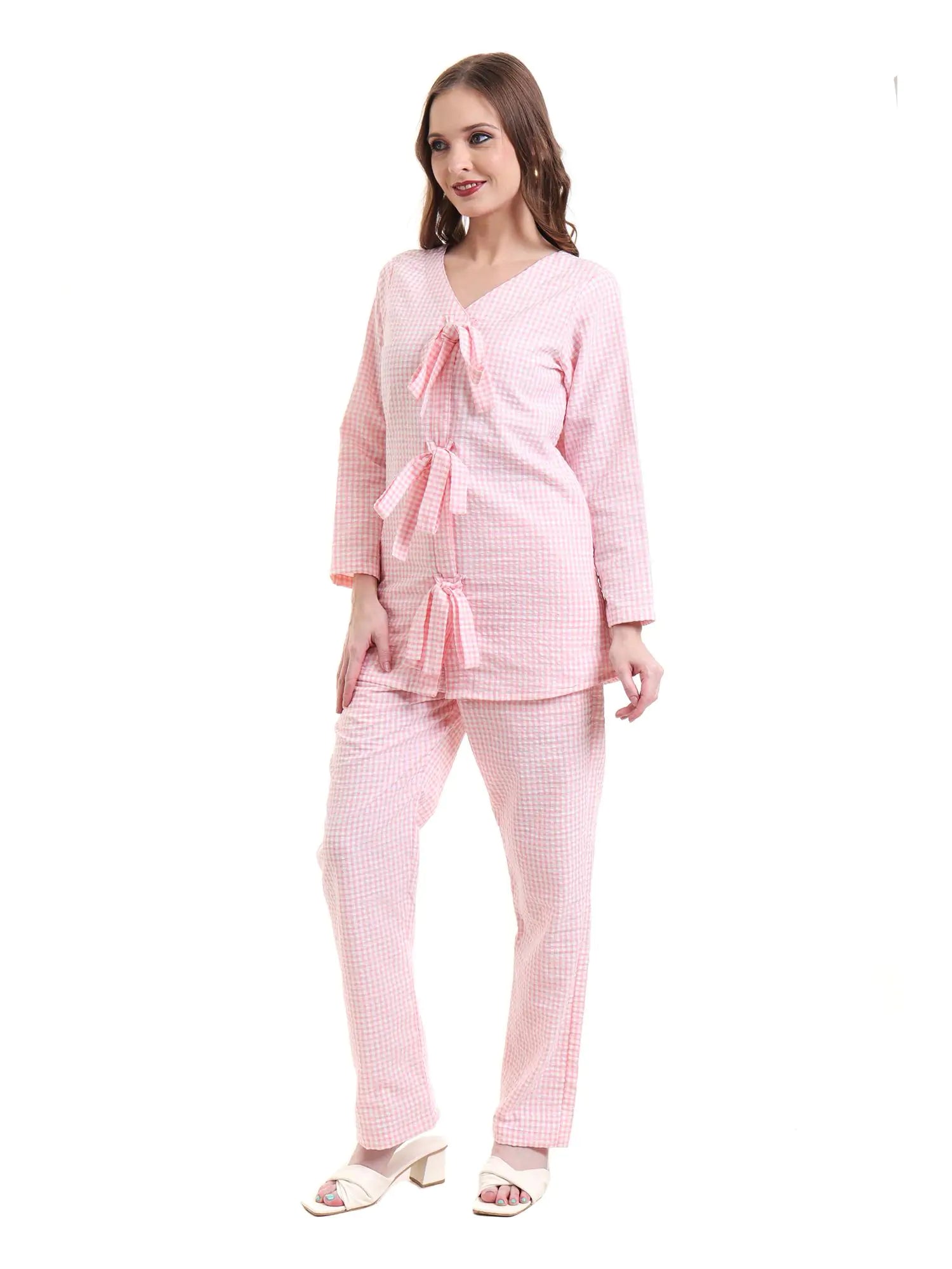 Cotton Pink Night Suit