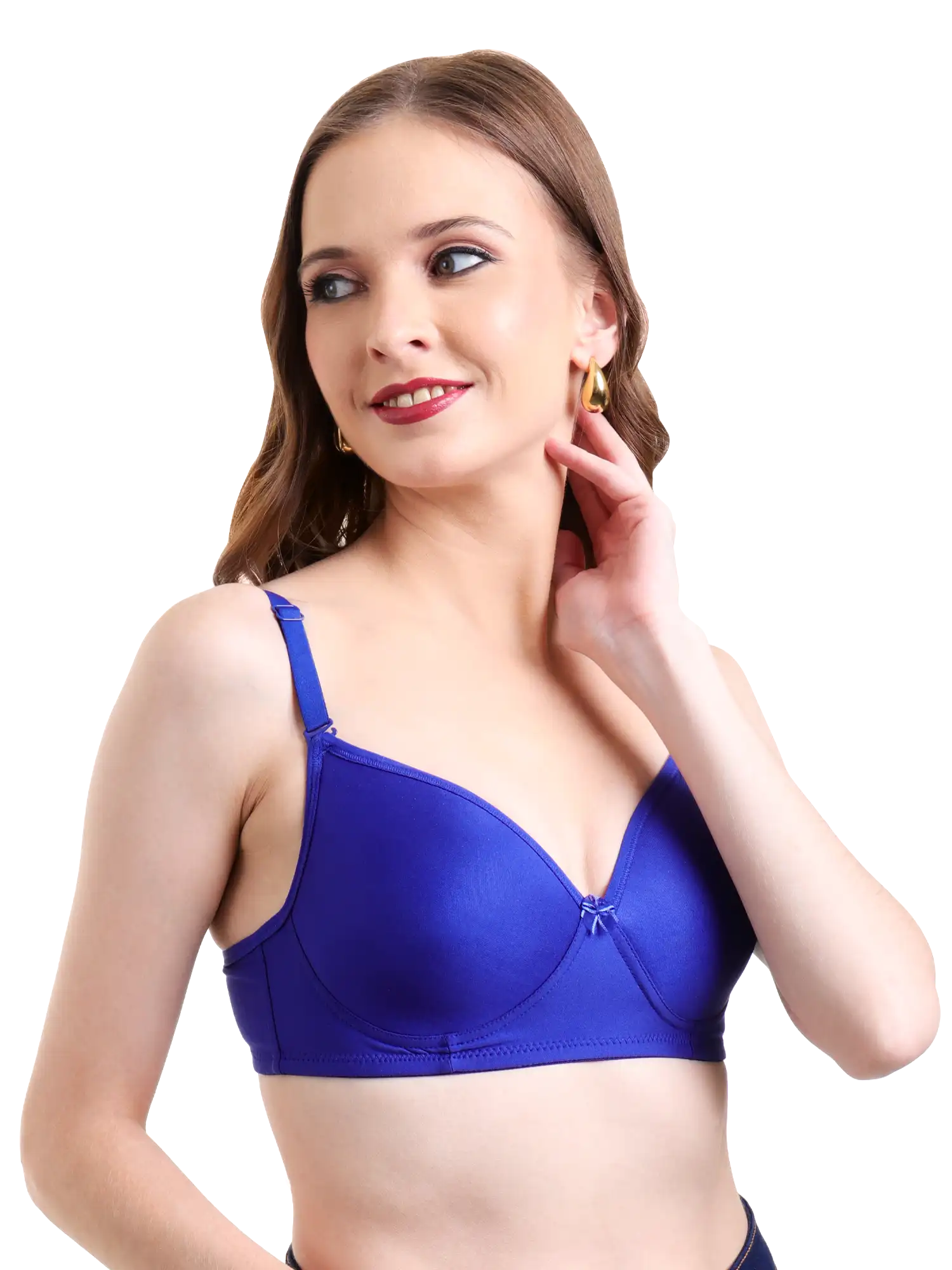 INGRID Padded Bra 002 - Electric Blue | Heavy Padded | Seamless | Non Wired