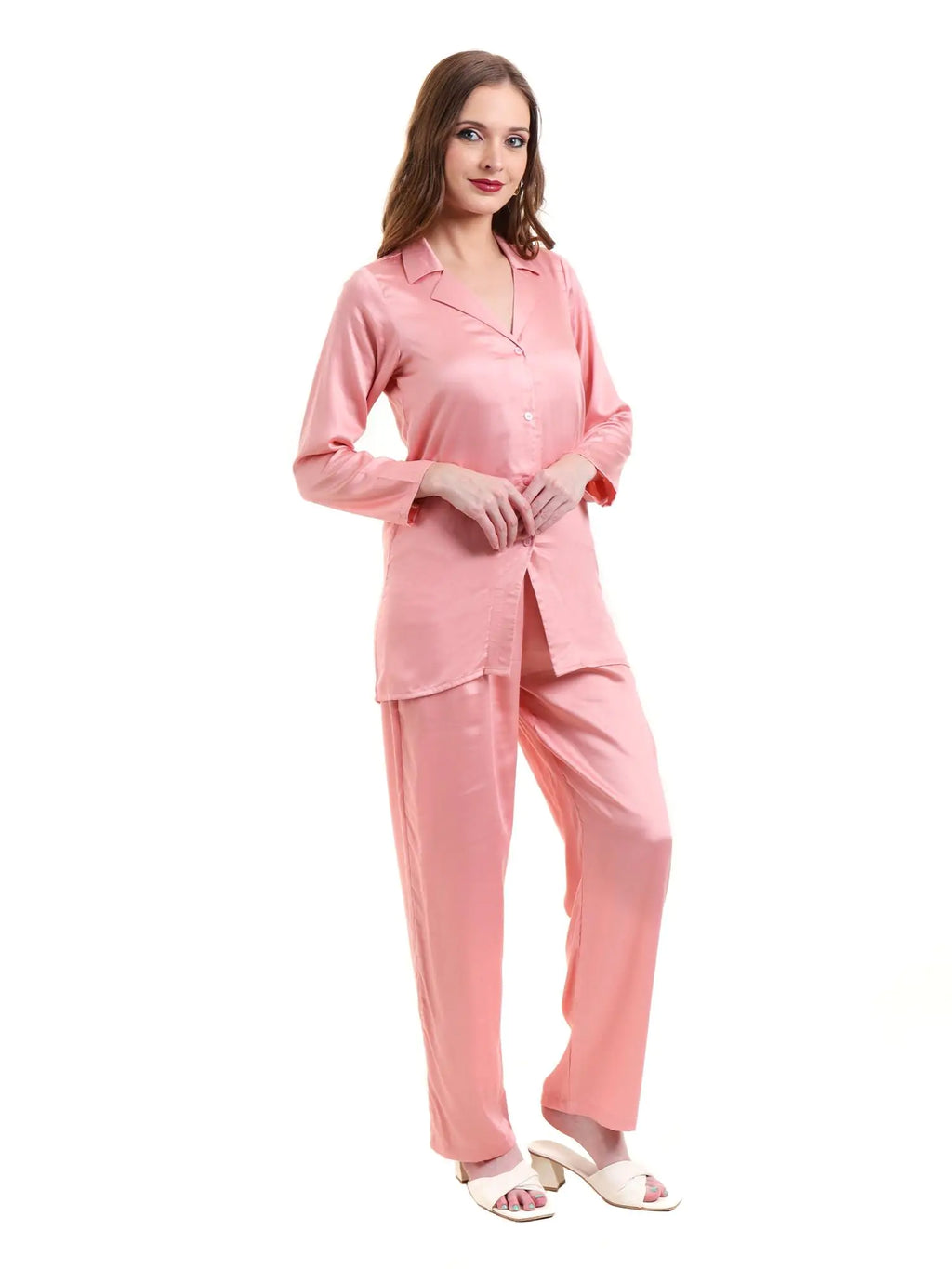 Satin Pink Night Suit