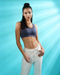 INGRID Sports Bra 002 - Cool Grey | Light Padded | Removable Pads | Seamless | Non Wired