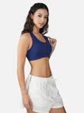 INGRID Sports Bra 002 - Navy Blue | Light Padded | Removable Pads | Seamless | Non Wired