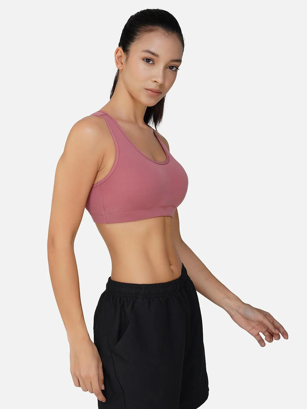 INGRID Sports Bra 002 - Turkish Rose | Light Padded | Removable Pads | Seamless | Non Wired