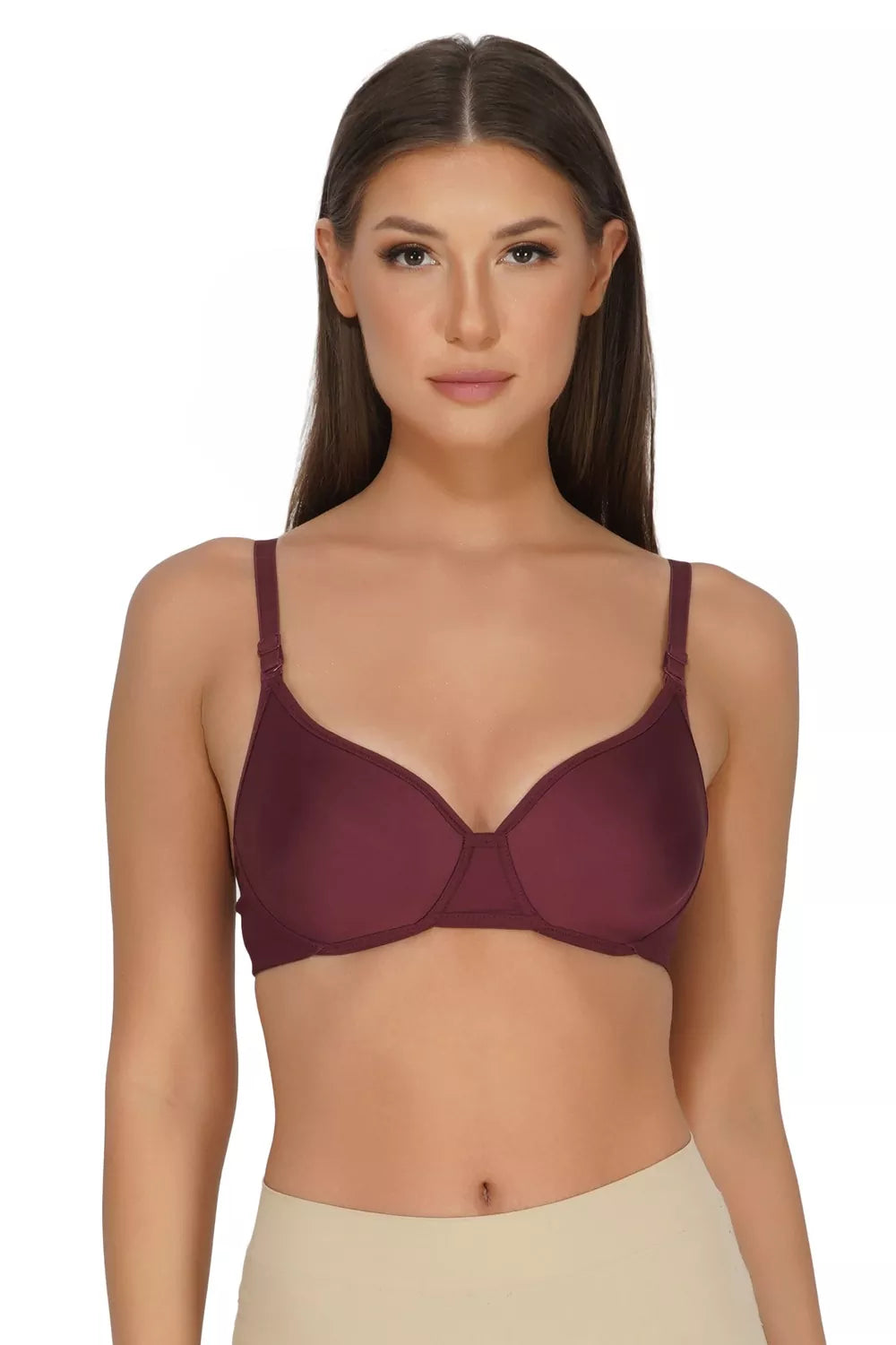 Organic Cotton Soft Padded Bra Wine
